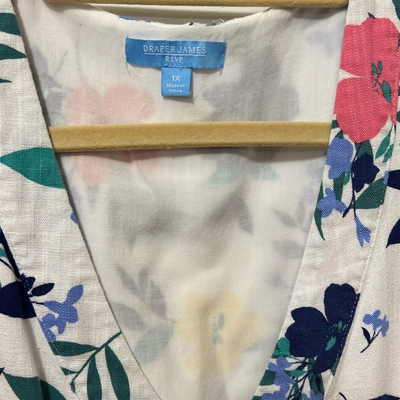 Draper James RSVP sleeveless floral dress, drawstring waist, size 1X - Picture 2 of 6